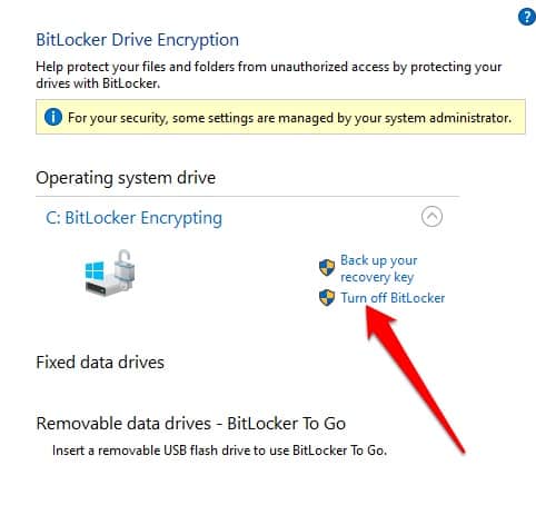 How to Disable Bitlocker in Windows 10