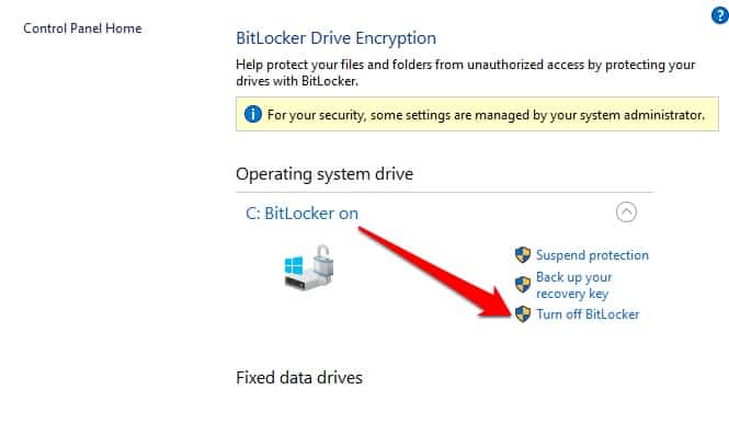 How to Disable Bitlocker in Windows 10