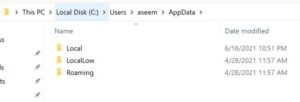 What Is the AppData Folder – Windows 10