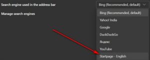 Change The Default Search Engine in Microsoft Edge