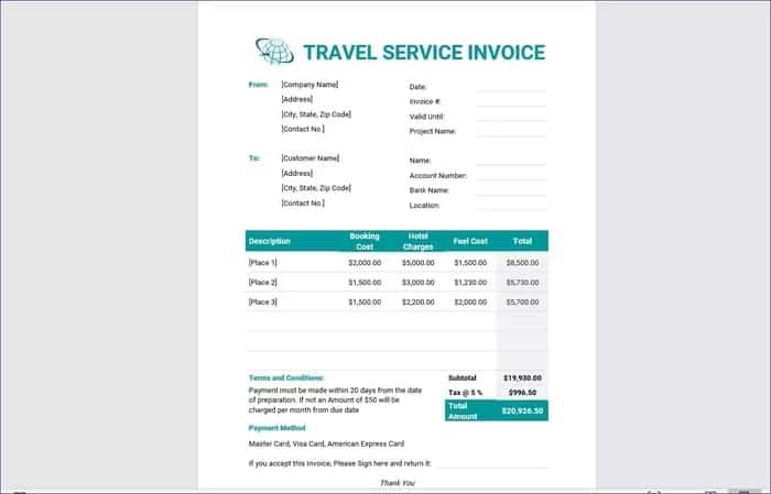 Best Microsoft Word Templates to Create Payment Invoice