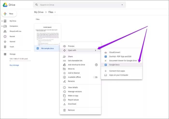How to Con­vert DOCX to DOC in Google Docs