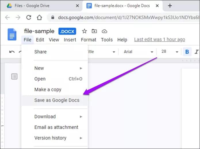 How to Con­vert DOCX to DOC in Google Docs